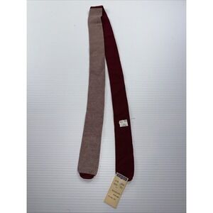 VTG Clolor Block Square End Tie 100% Cotton Knit Necktie Made In USA NWT